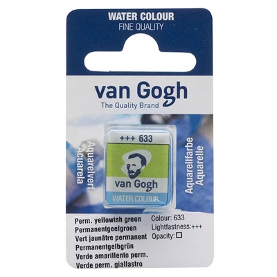 Culori acuarelă Talens Van Gogh în recipient de 1/2 - 633, permanent yellowish green