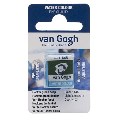 Culori acuarelă Talens Van Gogh în recipient de 1/2 - 645, Hooker green deep
