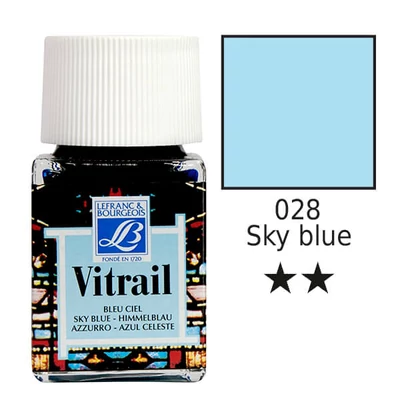 Vopsea de sticlă pe baza de rasina Vitrail, 50 ml - albastru deschis