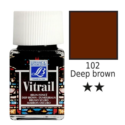 Vopsea de sticlă pe baza de rasina Vitrail, 50 ml - maro intens
