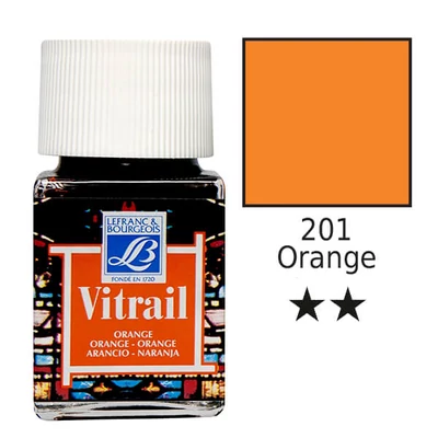 Vopsea sticlă pe baza de rasina Vitrail, 50 ml - portocaliu