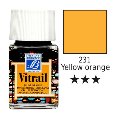 Vopsea de sticlă pe baza de rasina Vitrail, 50 ml - portocaliu
