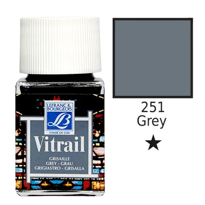 Vopsea de sticlă pe bază de rășină Vitrail, 50 ml - gri