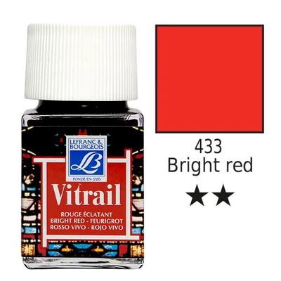 Vopsea de sticlă pe bază de rășină Vitrail, 50 ml - rosu aprins
