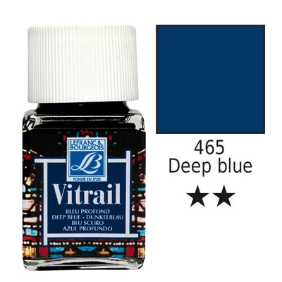 Vopsea de sticlă pe baza de rasina Vitrail, 50 ml - albastru intens