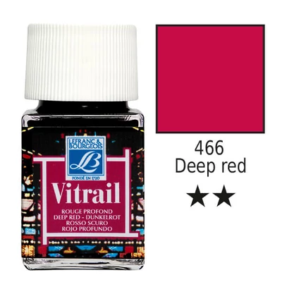 Vopsea de sticlă pe bază de rășină Vitrail, 50 ml - roșu intens