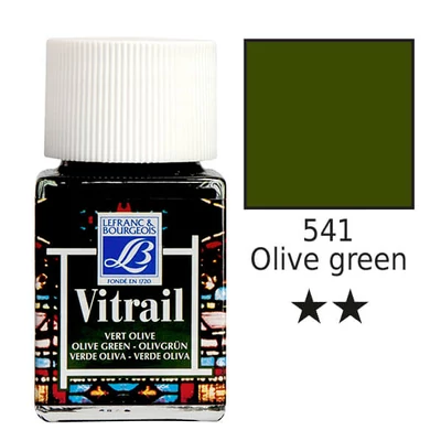 Vopsea de sticlă pe baza de rasina Vitrail, 50 ml - verde masline