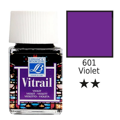 Vopsea de sticlă pe baza de rasina Vitrail, 50 ml - viola