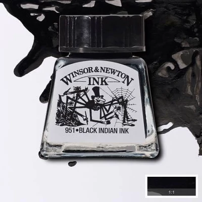 Cerneală Winsor&amp;amp;Newton, 14 ml - 030, cerneală indiană neagră