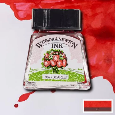 Cerneală Winsor&amp;Newton, 14 ml - 601, stacojiu