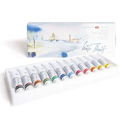 Set vopsea acuarelă White Nights, tub - 12x10 ml