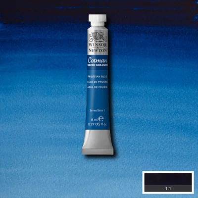 Culori acuarelă Winsor&amp;amp;Newton Cotman în tub 8 ml - 538, prussian blue