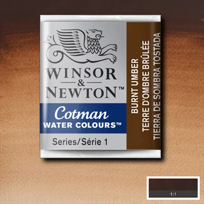 Culori acuarelă Winsor&Newton Cotman în recipient 1/2 - 076, burnt umber