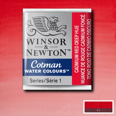 Culori acuarelă Winsor&Newton Cotman în recipient 1/2 - 098, cadmium red deep hue