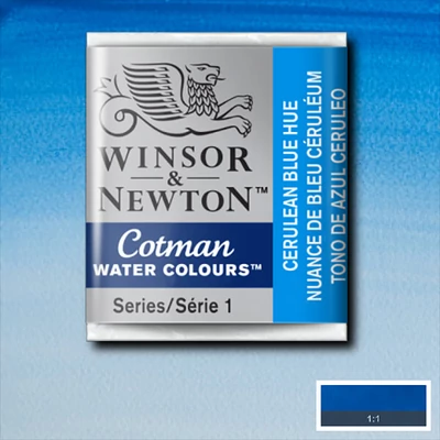 Culori acuarelă Winsor&Newton Cotman în recipient 1/2 - 139, cerulean blue hue