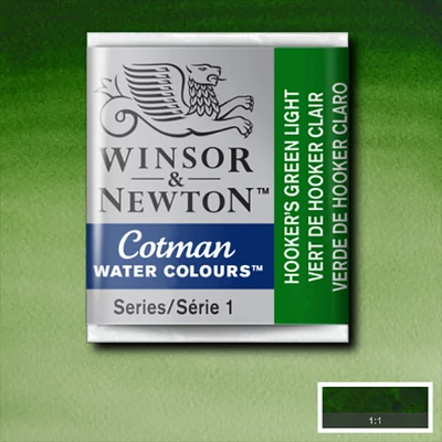 Culori acuarelă Winsor&amp;amp;Newton Cotman în recipient 1/2 - 314, hooker's green light