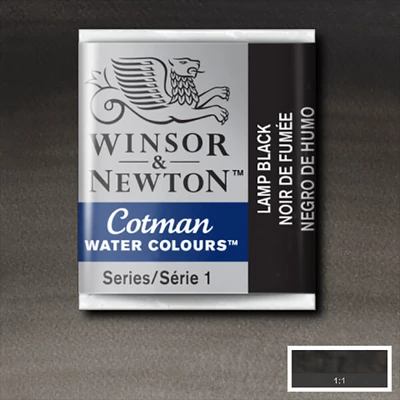 Culori acuarelă Winsor&Newton Cotman în recipient 1/2 - 337, lamp black