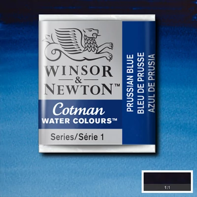 Culori acuarelă Winsor&amp;amp;Newton Cotman în recipient 1/2 - 538, prussian blue