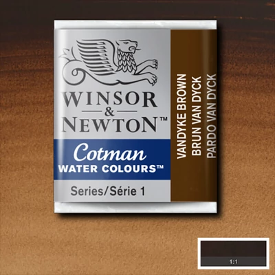 Culori acuarelă Winsor&Newton Cotman în recipient 1/2 - 676, vandyck brown