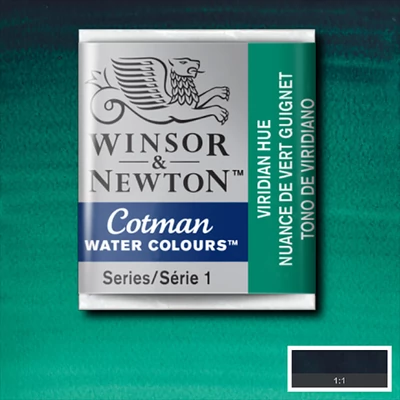 Culori acuarelă Winsor&Newton Cotman în recipient 1/2 - 696, viridian hue