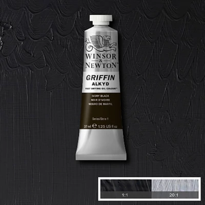 Winsor&amp;amp;Newton Griffin Alkyd Culori ulei, 37 ml - 331, ivory black