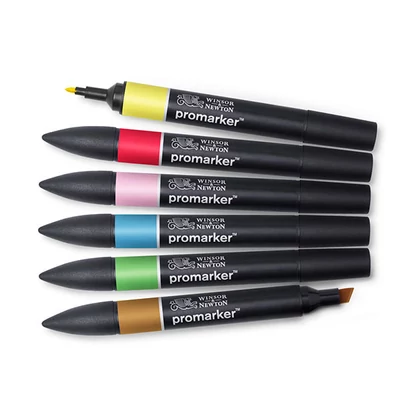 Set markere cu alcool cu două vârfuri ProMarker- 6 buc, mid tones