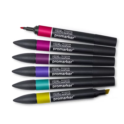 Set markere cu alcool cu două vârfuri ProMarker- 6 buc, rich tones