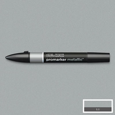 ProMarker Metallic marker cu alcool cu două vârfuri  - silver