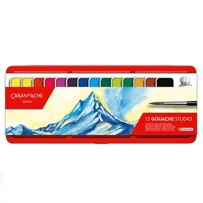 Set de vopsele Caran d'Ache Gouache Studio, 15+1 buc