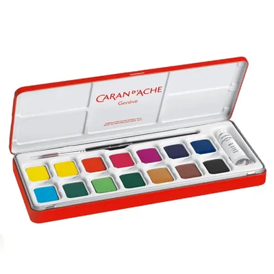 Set de vopsele Caran d'Ache Gouache Studio, 15+1 buc