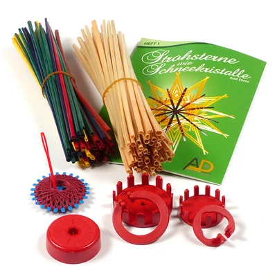 Set de confectionare stelute din paie, 8 piese