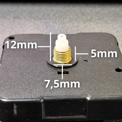 Mecanism de ceas, silențios – cu ace netede, 12 mm