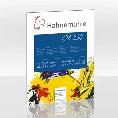 Hahnemühle Öl 230 bloc de hârtie pentru pictură în ulei și acrilic, 230 g, 10 coli, 30x40 cm