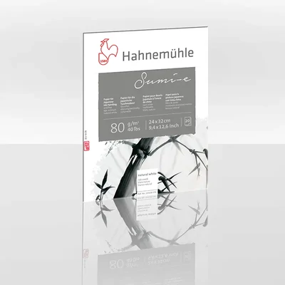 Hahnemühle Sumi-e bloc de hârtie pentru pictură cu tuș, 80 g, 20 coli, 24x32 cm