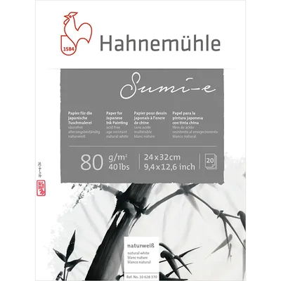 Hahnemühle Sumi-e bloc de hârtie pentru pictură cu tuș, 80 g, 20 coli, 24x32 cm
