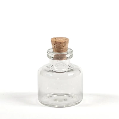 Set fiole de sticlă cu dop de plută - mini, 2,2x2,5 cm