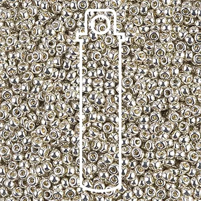 Mărgele de sticlă japoneze Miyuki, mărgele rocailles  11/0 - Galvanized Silver