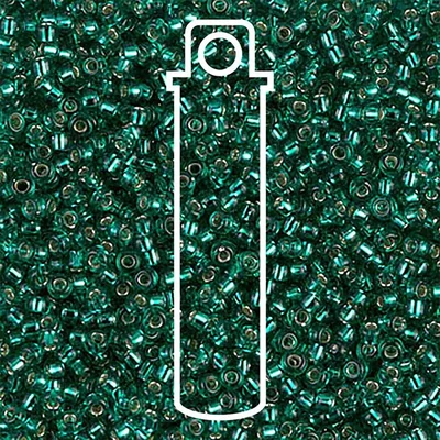 Mărgele de sticlă japoneze Miyuki, mărgele rocailles  11/0 - Japanese Silver Lined Emerald