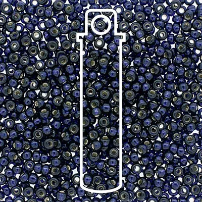 Mărgele de sticlă japoneze Miyuki, mărgele rocailles  11/0 - Duracoat Silver Lined DK Navy Blue