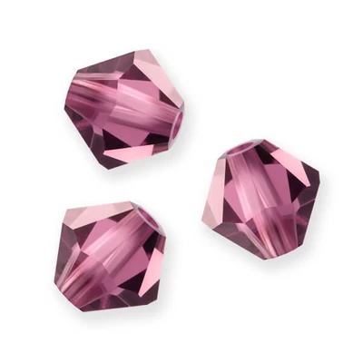 Colier din Mărgele conice de cristal  Preciosa, 4 mm - Ametist