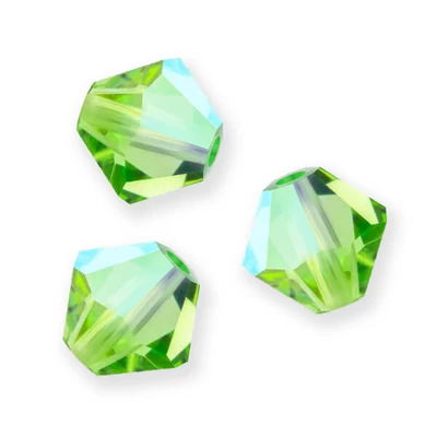 Colier din Mărgele conice de cristal  Preciosa, 4 mm - Peridot AB