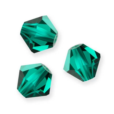 Colier din Mărgele conice de cristal  Preciosa, 4 mm - Smarald