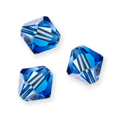 Colier din Mărgele conice de  cristal Preciosa, 4 mm - Safir