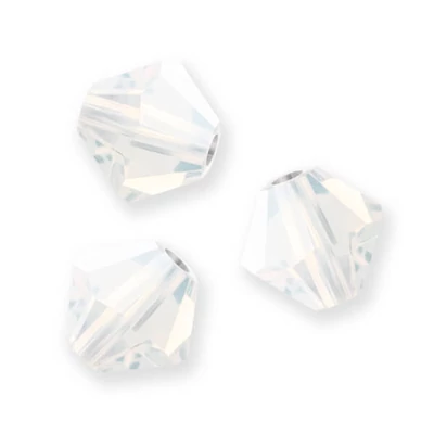 Colier din Mărgele conice de cristal Preciosa, 4 mm - Opal Alb