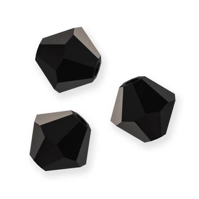 Mărgele conice de cristal  Preciosa, 4 mm - Jet
