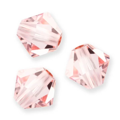 Colier din Mărgele conice de cristal  Preciosa, 6 mm - Trandafir Clar
