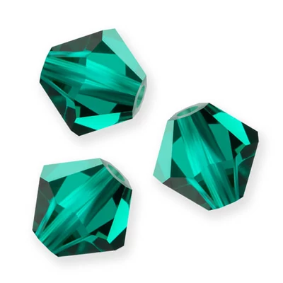 Colier din Mărgele conice de cristal  Preciosa, 6 mm - Smarald