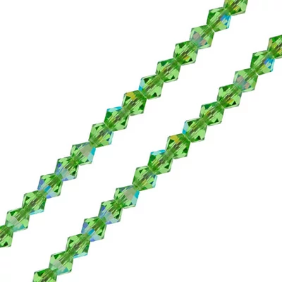 Colier din Mărgele conice de cristal  Preciosa, 4 mm - Peridot AB