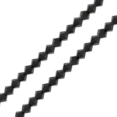 Colier din Mărgele conice de cristal  Preciosa, 4 mm - Jet
