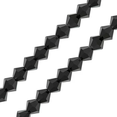 Colier de mărgele conice de cristal  Preciosa, 6 mm - Jet